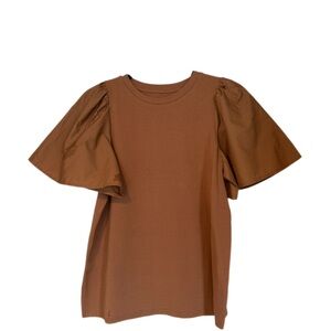 NWT Brown Puff Sleeve Top